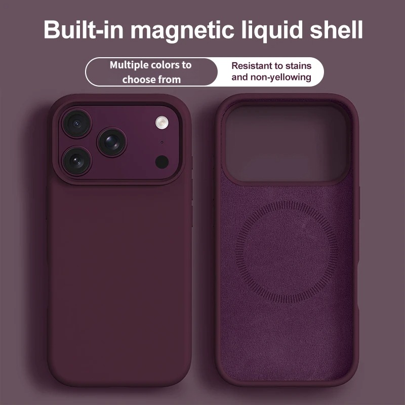 Liquid Silicone Magnetic Phone Case - Casing Ponsel Magnetik Silikon Cair Asli