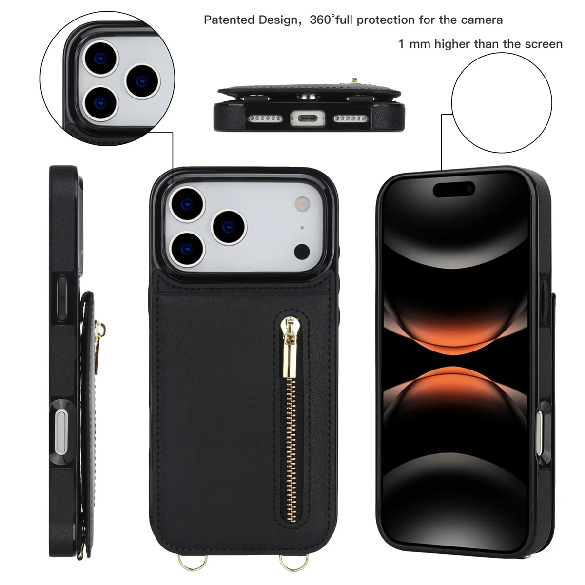 Dompet dengan Ritsleting dan T - Leather Wallet Card Holder Phone Cover ulasan dan harga