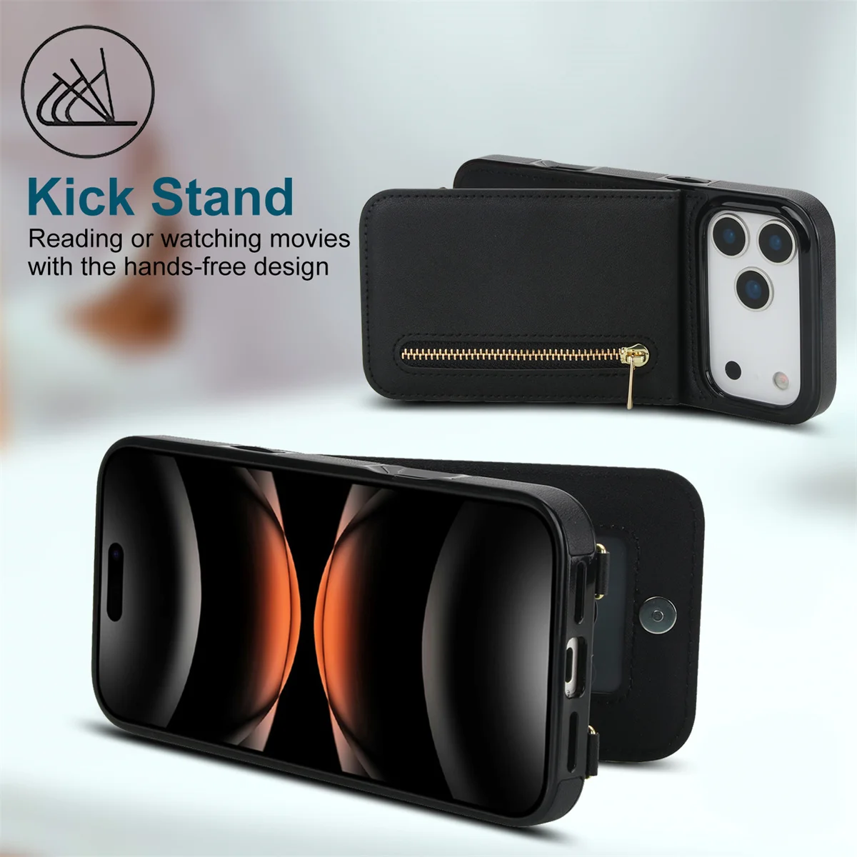 Dompet dengan Ritsleting dan T - Leather Wallet Card Holder Phone Cover ulasan dan harga