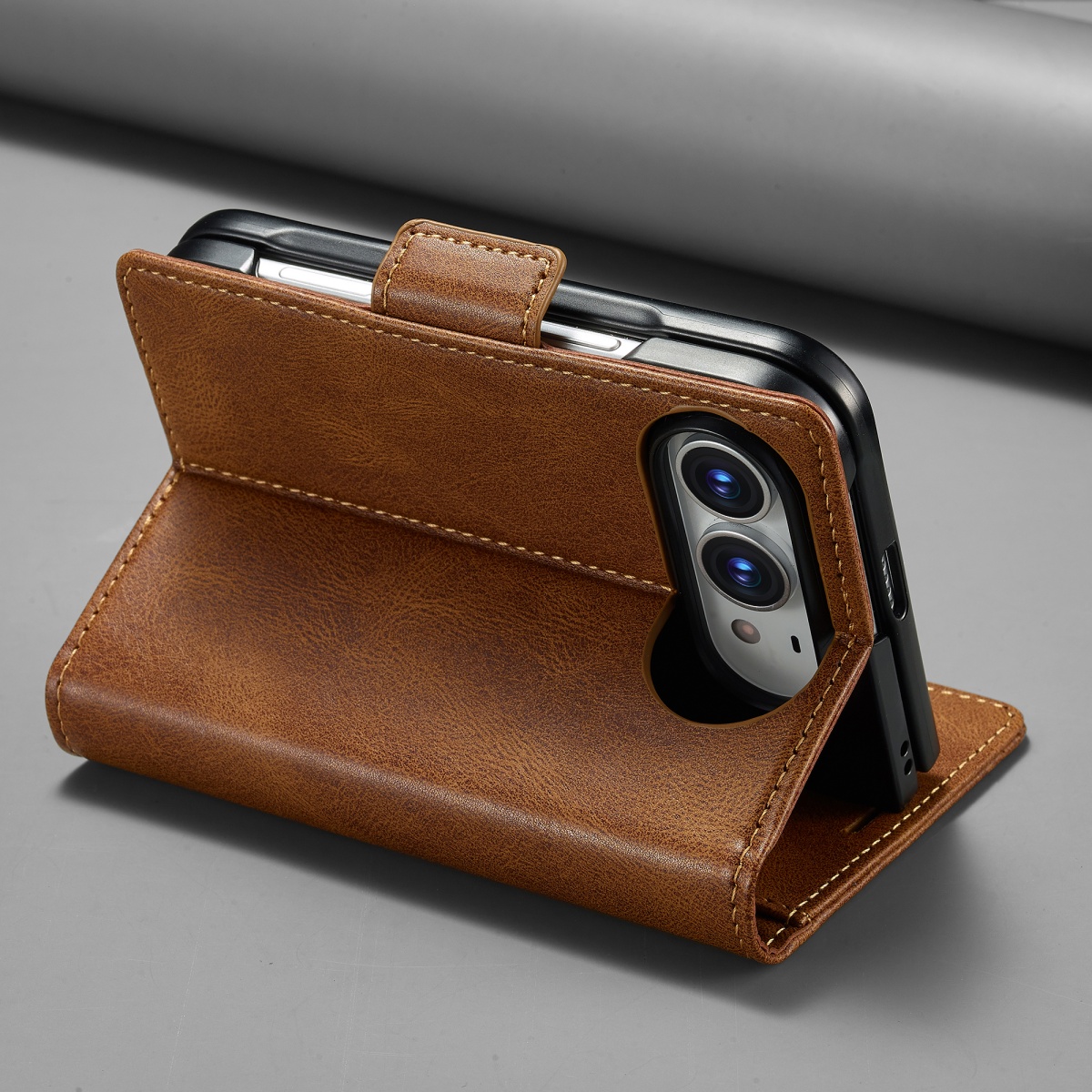 Dompet Kartu dengan Fitur Pemb - Leather Wallet Card Holder Phone Cover ulasan dan harga